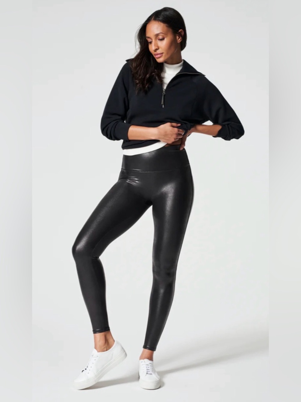 Spanx - High-Rise Black Faux Leather Leggings